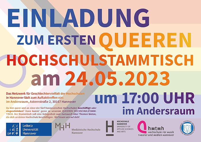 Progress Pride Flag mit Einladungstext